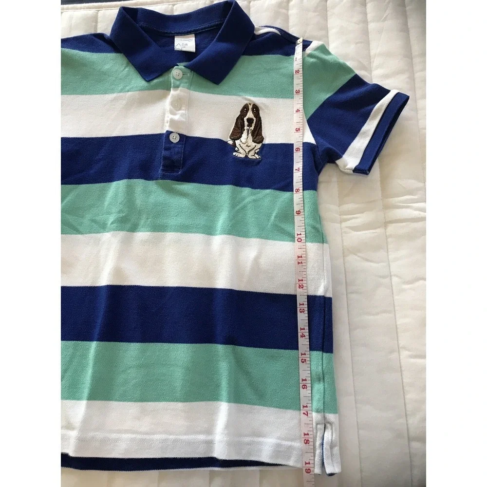Hush Puppies Polo Shirt and Shorts Set Kids Boys Size 7-8 Blue‎ Green Striped